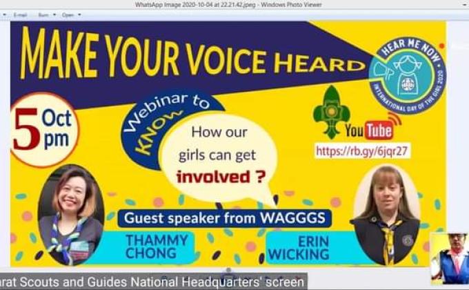 ##October 5th##webinar to know how our girls get involved ##international day of girls##speakwrs from WAGGGS ##observed international day of girls##