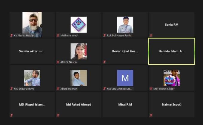১৭ জুলাই ২০২০ইং নিয়মিত ভারচুয়াল ট্রুপ ও ক্রু মিটিং।

