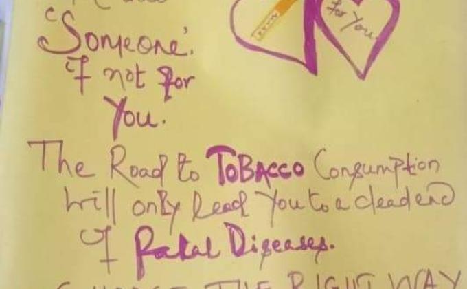 MAY 31st, World no tobacco day, observed by our team, Monalisa Das and team 