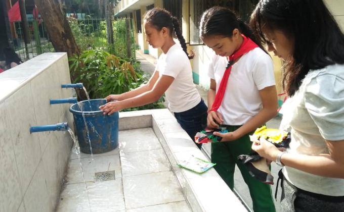 Day #2 Cleaning Of Walls In Preperation For Painting SWA Entry Of Caloocan High School Senior Scouts