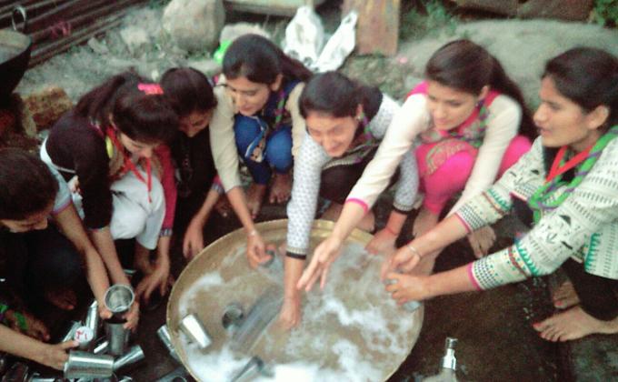 doing work in MatA Rani Temple
