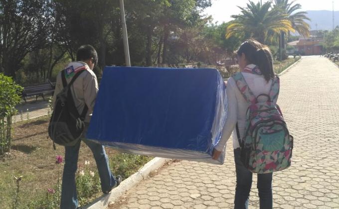 Elaboración de casas para perritos de la calle 