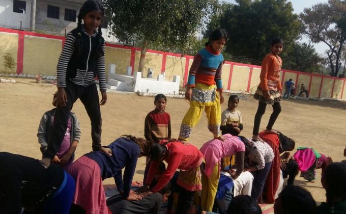 Pyramid of  Made  By KGBV Girls 