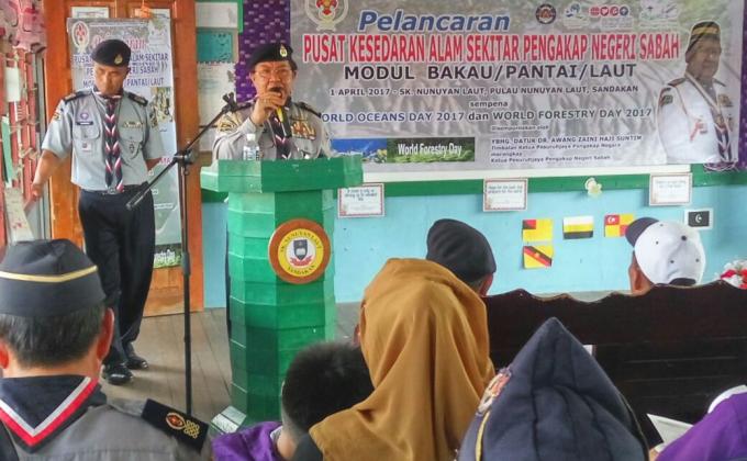 PELANCARAN PUSAT KESEDARAN ALAM SEKITAR PENGAKAP SABAH MODUL BAKAU/ PANTAI/ LAUT PULAU NUNUYAN SANDAKAN 