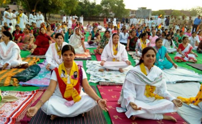 International yoga day in Dust.  Jalaun U. p. 