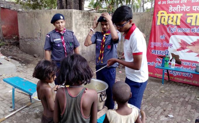 Meal distribution to poor children