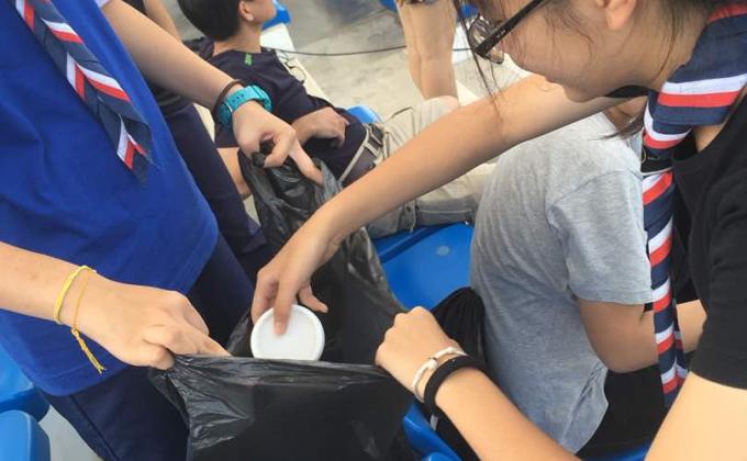 Cleaning up after sports day 