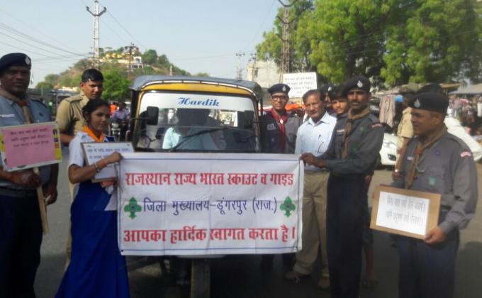 road safety rules week April 2018 scout guide dungarpur rajasthan  india