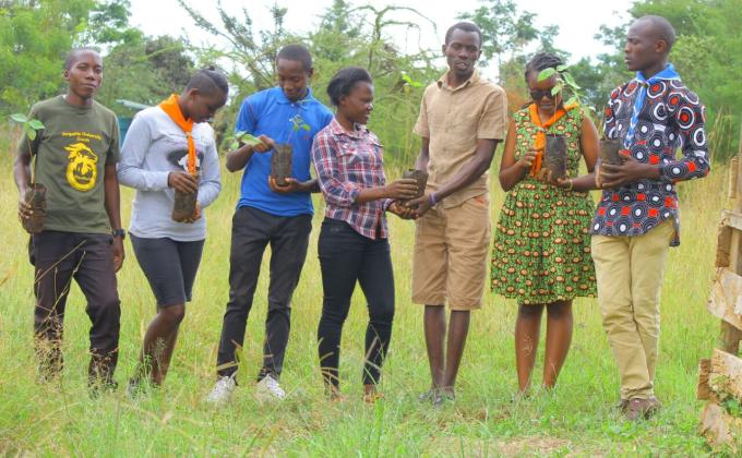A tree planting project at the Kenyatta University campsite.