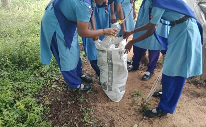 Swachh bharath cleanliness drive at Rajyapuraskar testing camp for Rovers & Rangers 