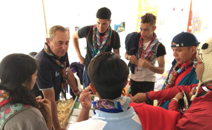 Stand Mundo Mejor en el 3er Moot Scout Interamericano Perú 2018.