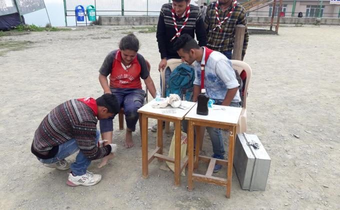 First aid facility for players on sports day 