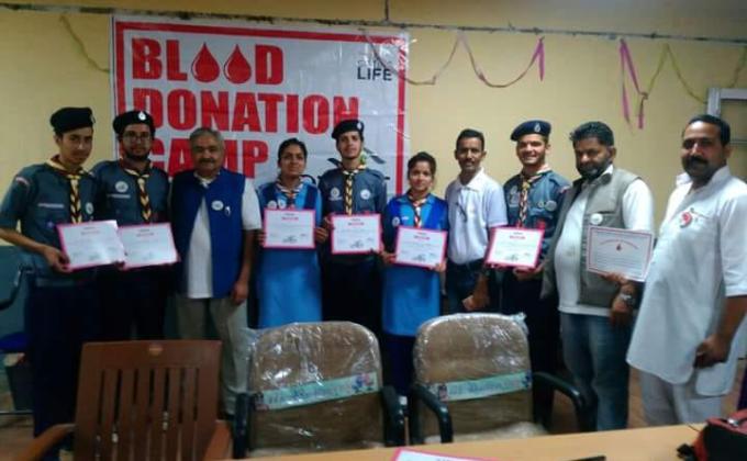 Service at a Blood donation camp