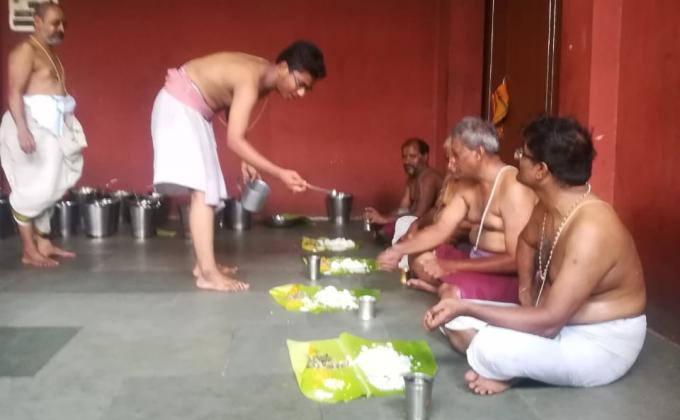 Service project at Ragavendra swamy temple