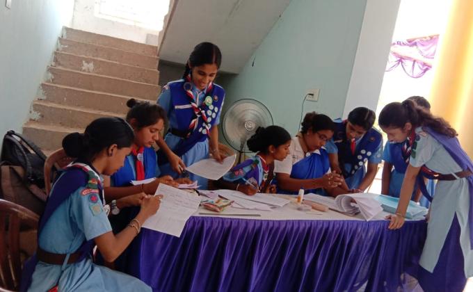 Service at Thritiya sopan exam for Scouts & Guides  2019, BSG District Association Udupi, Karnataka State, India.