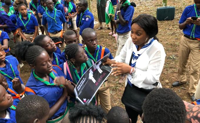Promotion du He For She au jamborée national de l'ASSCI