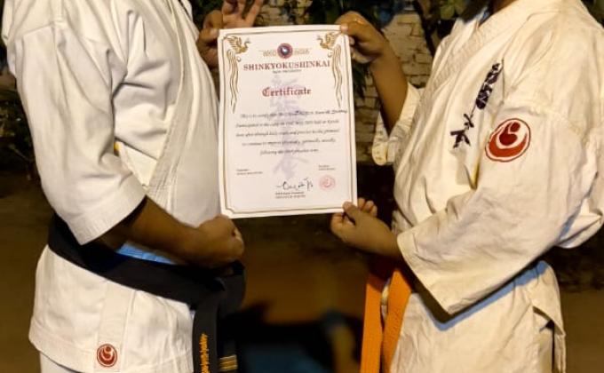 my first international  fight certificate marcal tournament world karate j.b karate club india