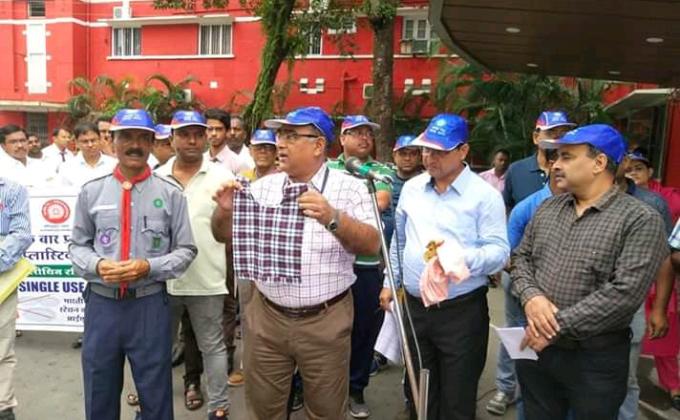an Awareness programme cum rally (Prabhat Rally)  Swachh Bharat, Tree plantation, Say no to Single use plastic & your area Clean.