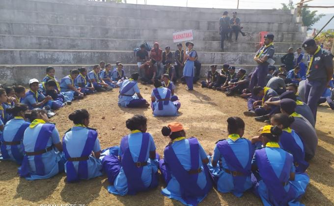 Group discussion on women empowerment at national mini jamboree, khorda, odisha.