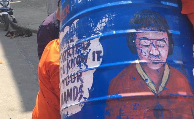 Desuup (Volunteers) executes sanitizer distribution drive in Wangdue District to combat COVID 19