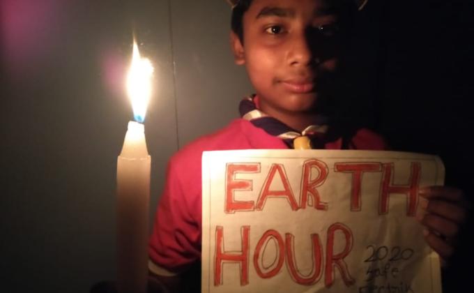 CELEBRATION OF EARTH HOUR 2020 BY SCOUT TROOP OF SOUTH GROUP