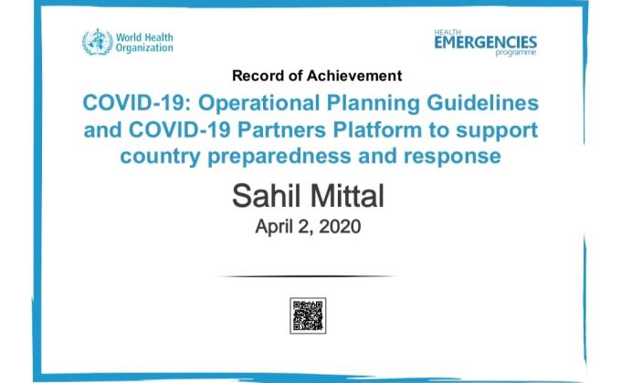 information  about COVID 19 E- Certificate .