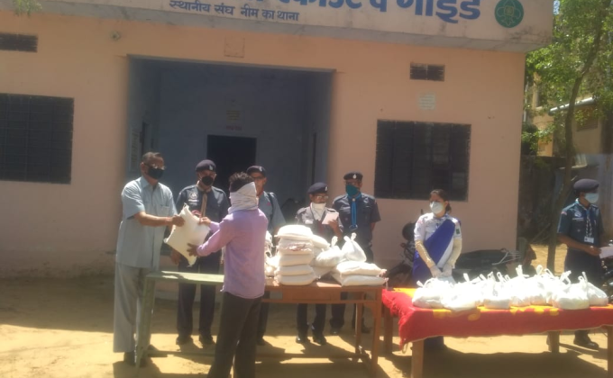 The ration food was distributed to the poor needy family.