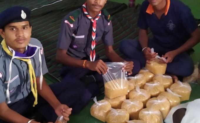 Distribution of relief materials to poor families