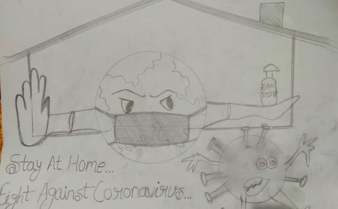 Painting for fighting against covid-19