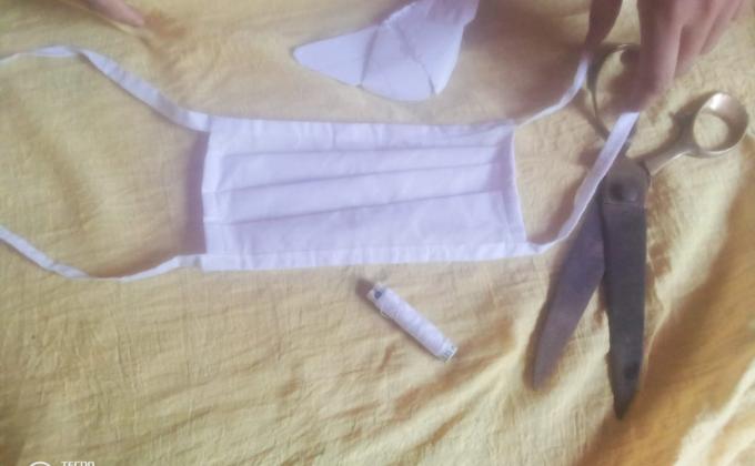 ##preparing mask at home,by ranger surathi das creating awareness nd distributing mask in community ##