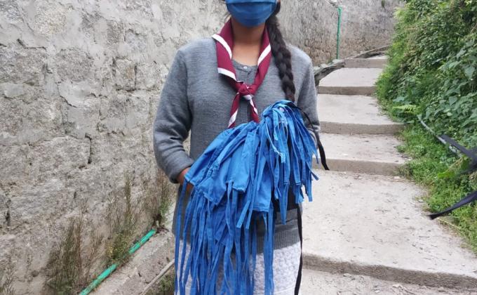 Masks distributed in the village Chachoga for safety. 