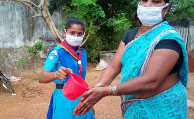 ##handwash##distributing soaps##challenge A, 3##rangers, rovers in their respective communities##e