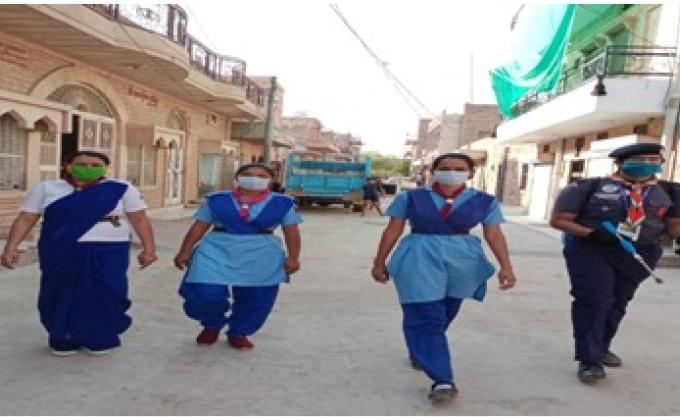 सैनिटाइज करने का कार्य BSG DHQ Jodhpur Rajasthan India 