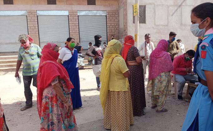 "social distancing का करवाया पालन " BSG DHQ Jodhpur Rajasthan India 