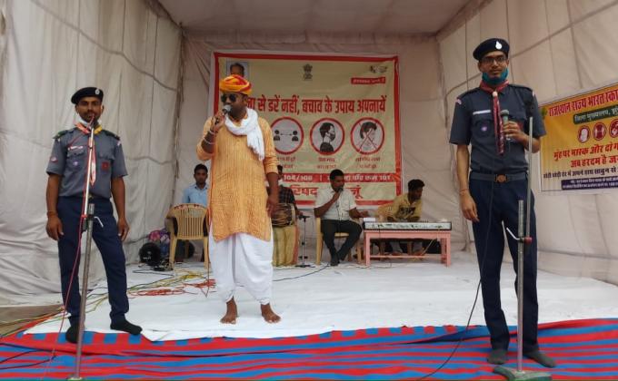 *झुंझुनूं, लोक गीत,लोक नृत्य व कठपुतली नृत्य से दिया कोरोना बचाव का सन्देश*, 