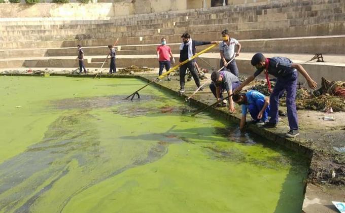 #messenger of peace#mop cleaning Madhav Sagar pond