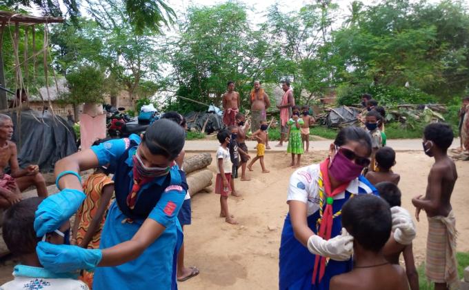 On Occasion of World Scout Scarf Day And Surrise Day distribution Mask and awareness people for COVID-19 