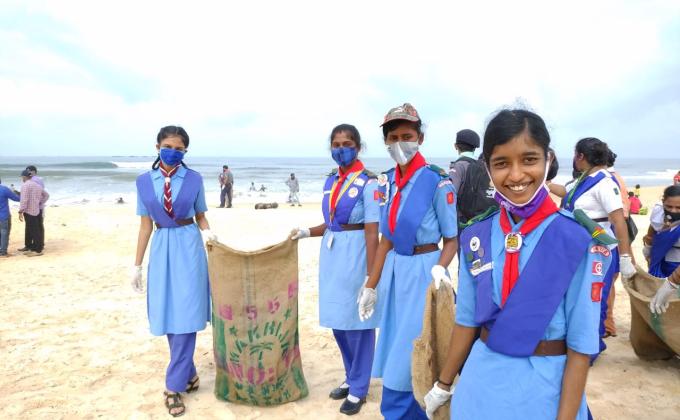Global Plastic Initiatives & Climate Action at Arabian Sea. BSG Udupi. KARNATAKA STATE INDIA.