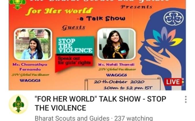 for her world talk show-stop violence