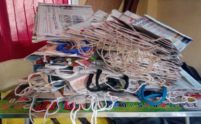 Paper Bag from Waste Useless news paper for climate action 