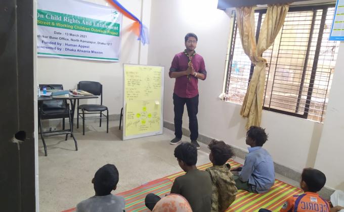 Session with Street children : Child Rights 