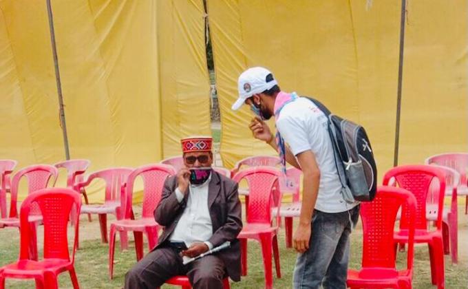 Service in District Level Himachal Day Celebration