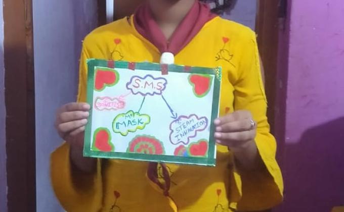 USE OF LEISURE TIME ,CREATING AWARENESS ON COVID19 BY POSTER FLYER, AND ON PAPERBAGS,RANGERS ROVERS S.. B. SC. H. S. SCHOOL KONISI GANJAM 