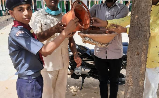 राजकीय उच्च माध्यमिक विद्यालय में परिंडा अभियान