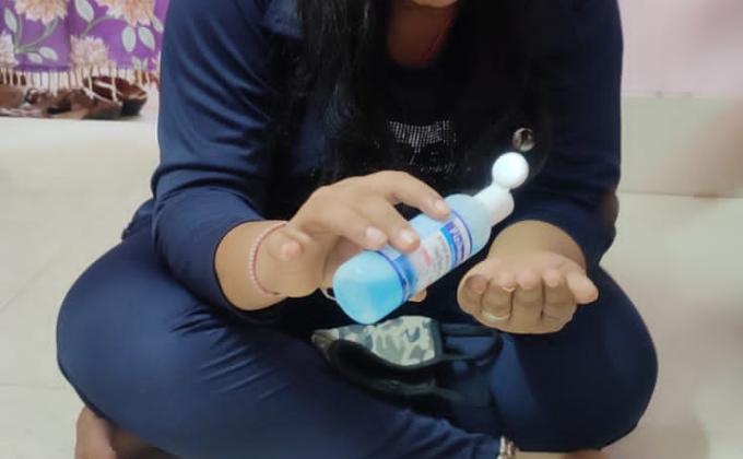 SMS CHALLENGE, MOTIVATING FAMILY MEMBERS TO ADOPT SMS, (WEAR MASK, SANITISE HAND, STEAM INHALATION) S. B. SC. H. S. SCHOOL KONISI GANJAM 