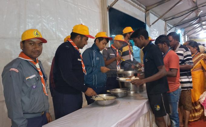 Service at kitchen (only for volunteers) during Bahubali Swami mahamastakabhisheka 2018