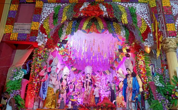 Durga puja service                                                         traffic control and Prasad distribution etc.
