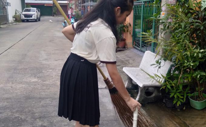 กวาดขยะ-ใบไม้