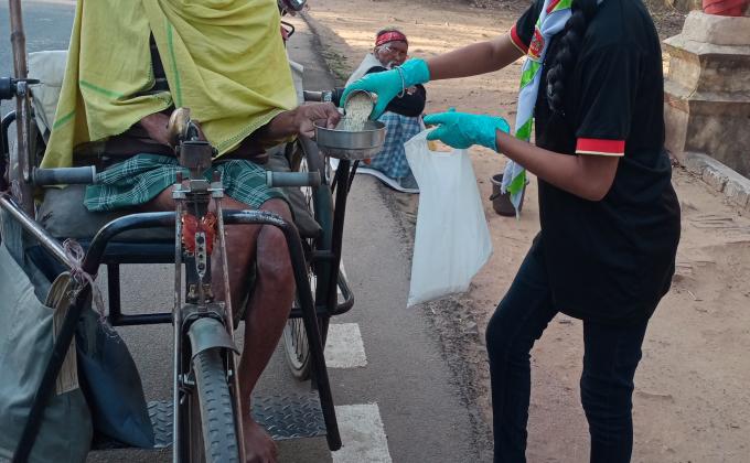 we are the guides of opm girls high school Brajrajnagar dist-jharsuguda.we distribute food to the needy peoples.