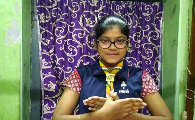 Srabanti  Tudu, Guide of Agnes Guides group, Purba Barddhaman